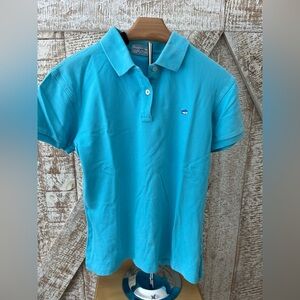 Southern Tide Women’s Aqua Polo Shirt size medium